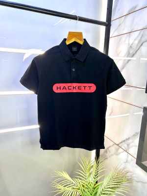 Aston Martin Hacket t Black Polo Premium Collar Neck T-shirt F2698-B2