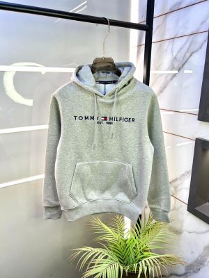 Tommy_Hilfiger Grey Embroidery Print Super Premium Hoodie F3260-GY