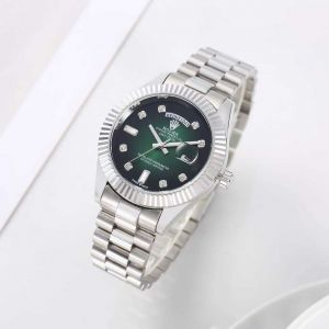 Role_x Oyster Perpetual Day Date Diamond Silver-Green 40 Battery