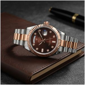 Role_x Oyster Perpetual Day Date  Diamond 2Ton-Copper-Brown 40 Battery