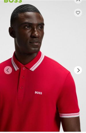 Hugo Bos s Maroon Premium 240 gsm interlock compact cotton fabric Polo Tshirt with Collar Design and Emboss Logo 3363