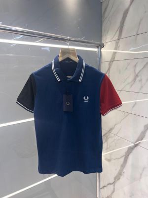 Fred Perr y Inkblue Premium Cotton Lycra Pique fabric Polo Tshirt with Sleeves Design and Embroidered Logo 2928