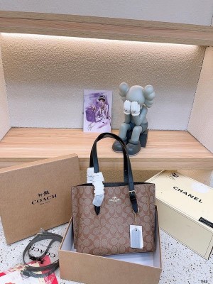 Coach_Mollie_Leather_Tote_Bag_With_double_box&Dust_Bag_&_Shoulder_Strap_(apricot)_Black)