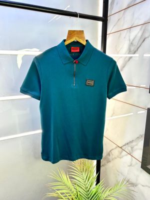 Hugo_Boss Green Premium Collar Neck Polo T-shirt F3011-GR