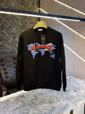 Bluorng Black Embossed Logo Print Imported Sweatshirt (1941)