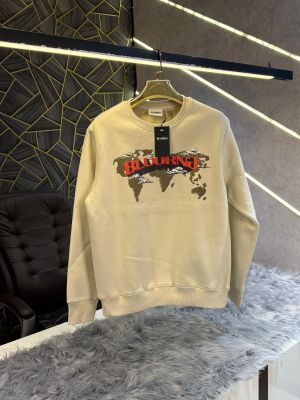 Bluorng Cream Embossed Logo Print Imported Sweatshirt (1943)