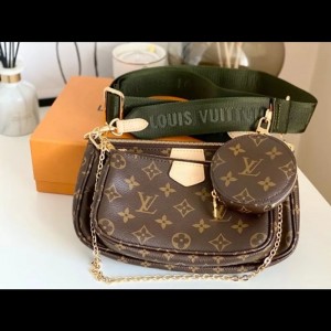 Louisvuttion_ pochette sling bag with og box and premium quality with inner brown premium quality (Dark Green )