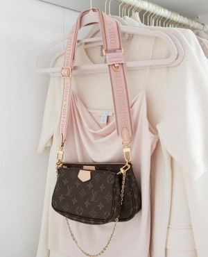 Louisvuttion_ pochette sling bag with og box and premium quality with inner brown premium quality  ( Pink) 