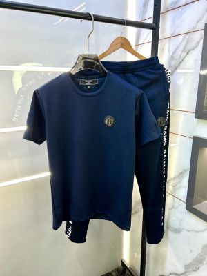 Balmai n Paris Navy Imported Embossed Print Premium Track Suit Brand Carry Bag Packing F3299-NY