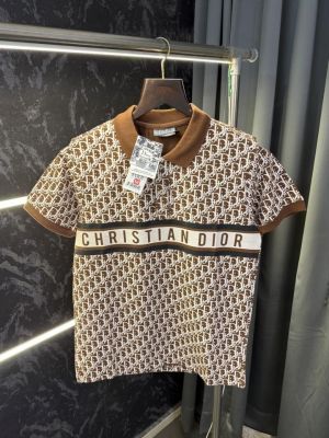 Christian Dio r Monogram Imported Polo Tshirt (Brown)