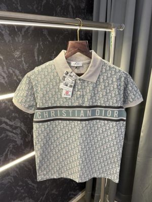 Christian Dio r Monogram Imported Polo Tshirt (Grey)