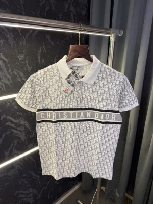 Christian Dio r Monogram Imported Polo Tshirt (White)