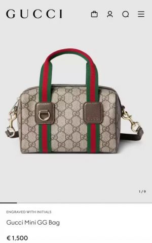 Gucc_i Mini GG handbag With wine magnetic box 635