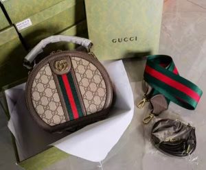 Gucc_i GG ophidia supreme Oval round shape bag with  box 639