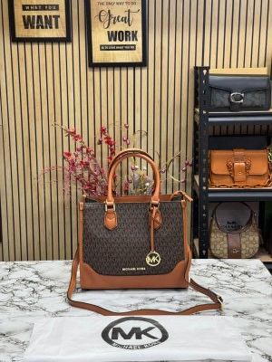 Michael_Kors Sheila Satchel Bag With Dust Bag (23015-Brown)