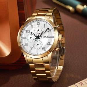 Fossi_l 100 Meters Chronograph Gold White