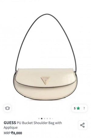 Guess PU bucket shoulder bag with applique with box 697