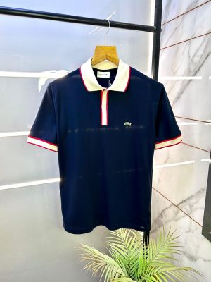 Lacost e Navy Polo Premium Collar Neck T-shirt F2974-NY