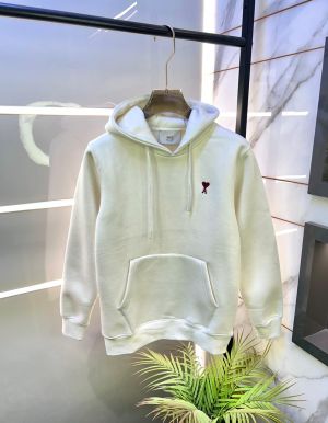 Ami Logo Imported White Super Premium Hoodie F3282-WH