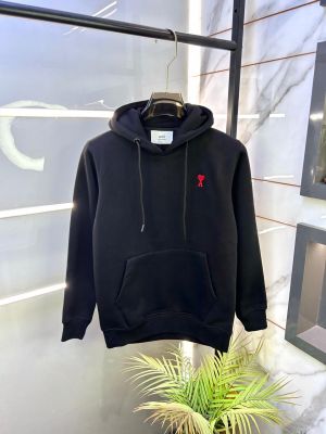 Ami Logo Imported Black Super Premium Hoodie F3282-BL