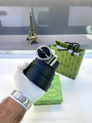 Gucc_i Belt Black Silver Fa 153