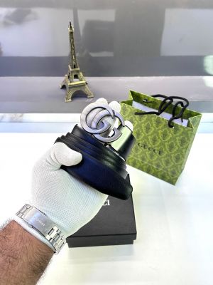 Gucc_i Belt Silver Black Auto Lock Fa 164