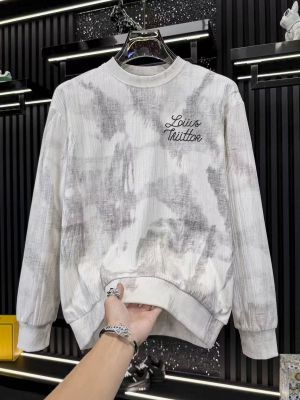 L-OUIS V-UITTON IMPORTED SWEATSHIRT STORE ARTICLE WHITE AND GREY