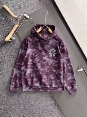 CHROME HEARTS IMPORTED HOODIE STORE ARTICLE PURPLE AND GREY