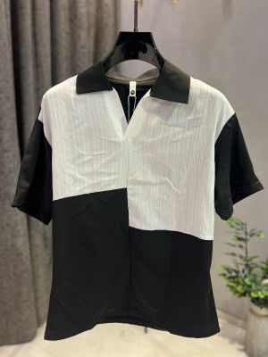 KOREAN IMPORTED HIGH DEMAND ARTICLE POLO T-SHIRT BLACK WHITE