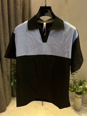 KOREAN IMPORTED HIGH DEMAND ARTICLE POLO T-SHIRT BLACK AND SKY BLUE