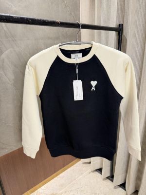 Ami Paris Black Full sleeves Sweatshirt Warm cotton Imported