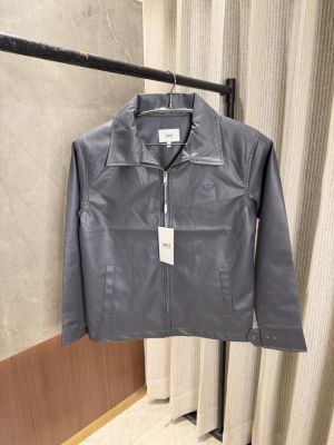 Ami paris Grey Leather Jacket Very Premium Quality