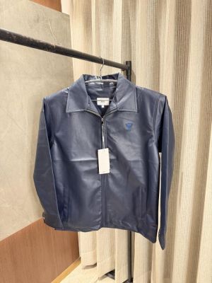 Ami paris Blue Leather Jacket Very Premium Quality