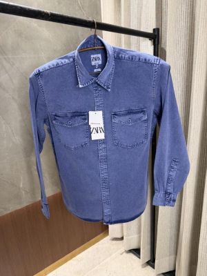 Zar_a Dark Blue Denim Shirt Store Article