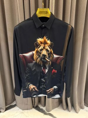 Dolce_&_Gabbana_Black_Lion_Print_Premium_Shirt_With_Box_Packing_(1971)