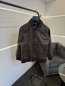 Gucc i Light brown imported leather jacket with brand button