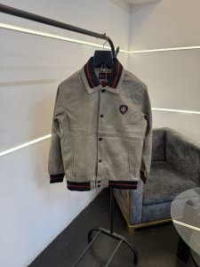 Gucc i beige imported leather jacket with brand button