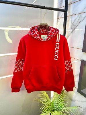 Gucc i Red Imported Monogram Super Premium Hoodie F3303-RE
