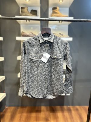 DIO R PREMIUM MONOGRAM PRINT DENIM SHIRT