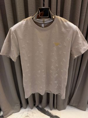 Emporio Arman_i Full Monogram Round Neck T-shirt Coffee 
