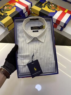 Ralph_Lauren Stripes Logo Shirt with Brand box