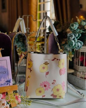 Coach_floral bucket with box premium quality with box 