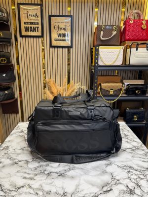Hugo_Boss Black Travel Duffle Bag with Logo Strap & Front Zip Pocket (BS0823-2-A)