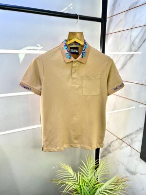 Versace Beige Imported Collar Neck Premium Polo T-shirt F3047-BE