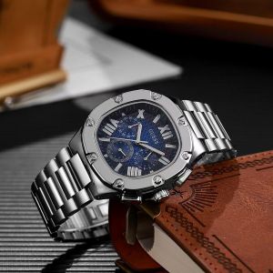 Guess Square Chronograph Silver-Blue