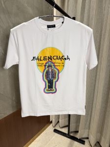 SALE BALENCIAGA WHITE ROUND NECK TSHIRT