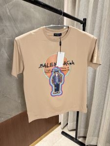 SALE BALENCIAGA LIGHTBROWN ROUND NECK TSHIRT