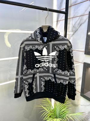 Adida s Imported Allover Print Black Super Premium Hoodie F3311-B1