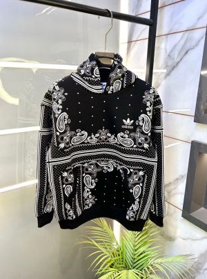 Adida s Imported Allover Print Black Super Premium Hoodie F3311-B3