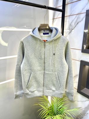 Louis_Vuitton Logo Imported Grey Super Premium Hoodie F3239-GY